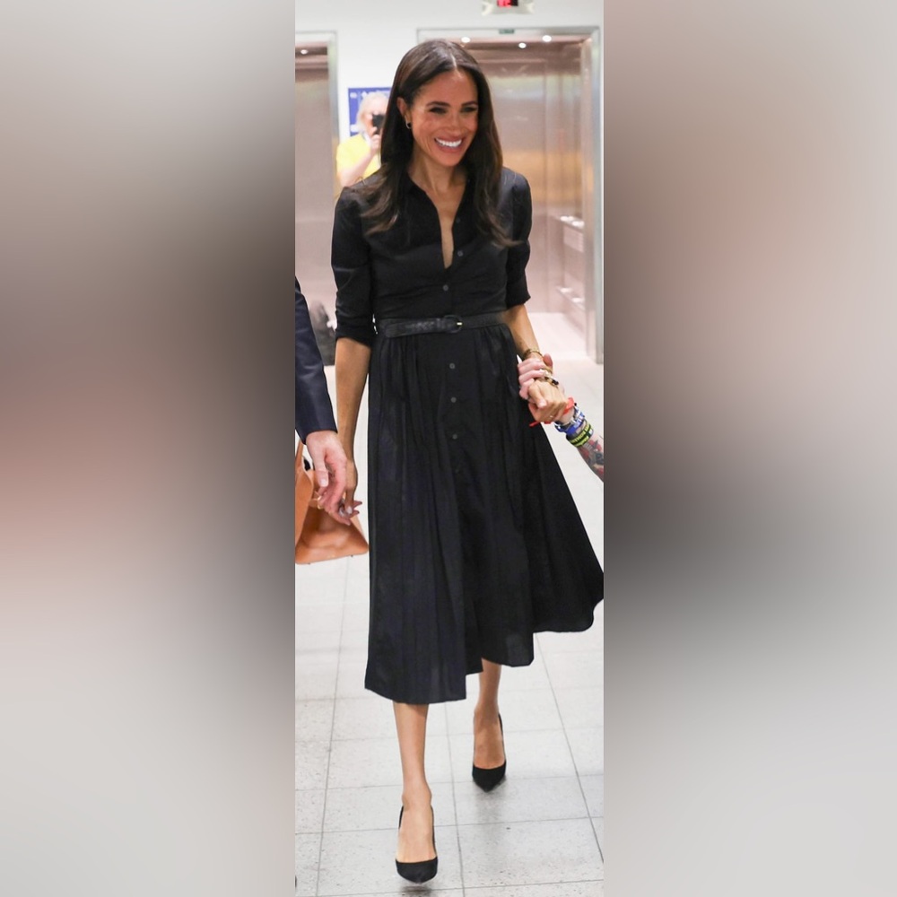 Meghan Markle’s pleated shirt dress